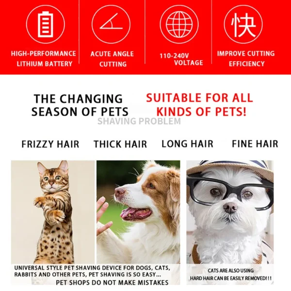 Cat Clippers Electric Grooming Trimmer With Ceramic Blade - Image 6