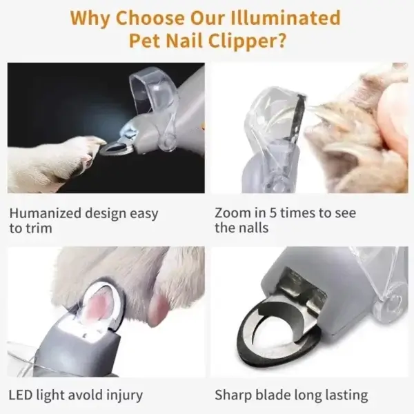 Cat Clippers Multifunction Nail Trimmer with LED Light - Image 4