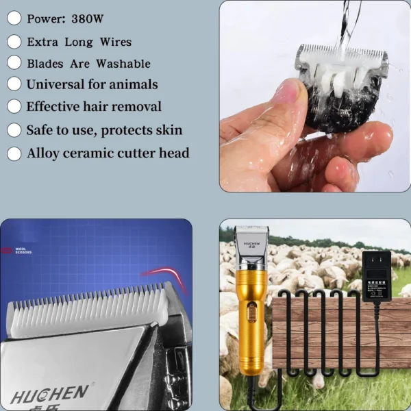 380W Cordless Cat Clippers for Dogs, Rabbits and Sheep - Image 6