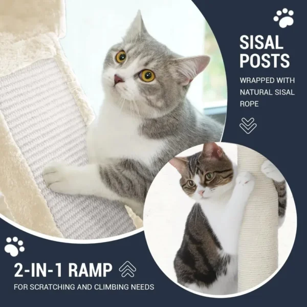 Cat Clippers: 68" Multi-Level Cat Tree with Scratching Post - Image 5