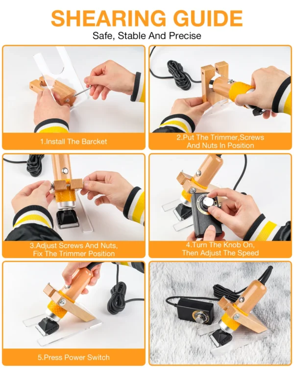 200W Low Noise Cat Clippers for Pet Hair, DIY Tufting - Image 4