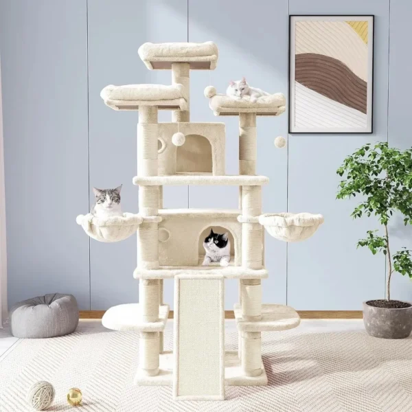 Cat Clippers: 68" Multi-Level Cat Tree with Scratching Post - Image 2