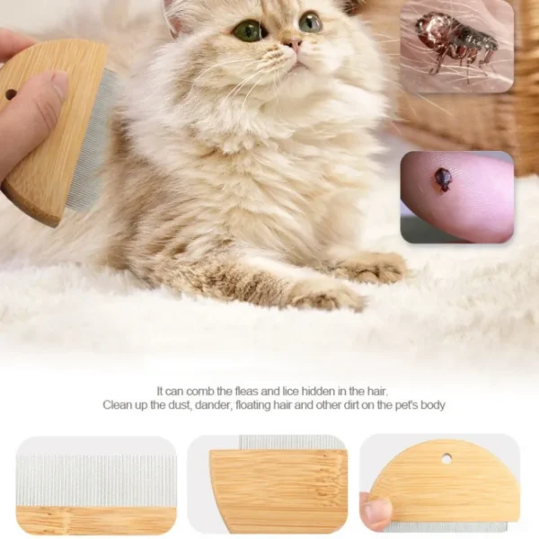 Cat Clippers Wooden Comb for Dense Hair & Cleaning - Image 4