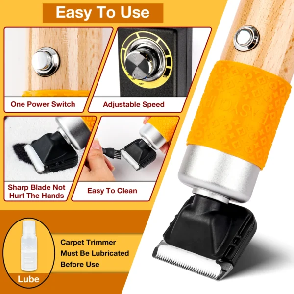 200W Low Noise Cat Clippers for Pet Hair, DIY Tufting - Image 3